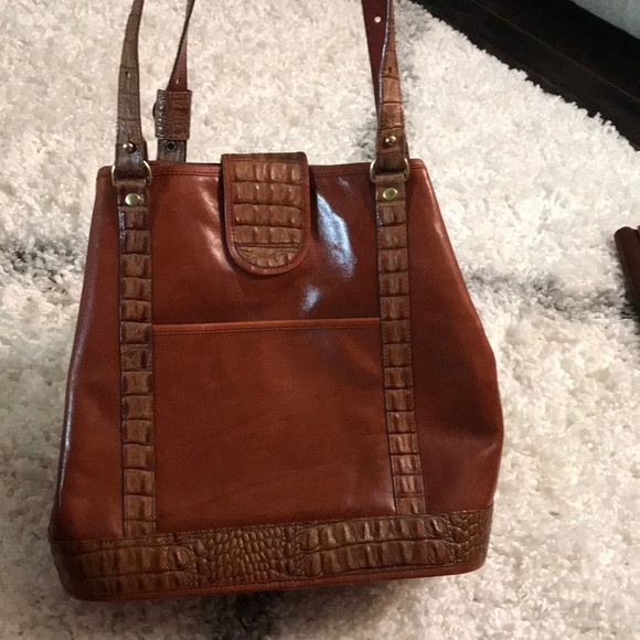 Vintage Brahmin croc embossed handbag and wallet - Picture 5 of 8